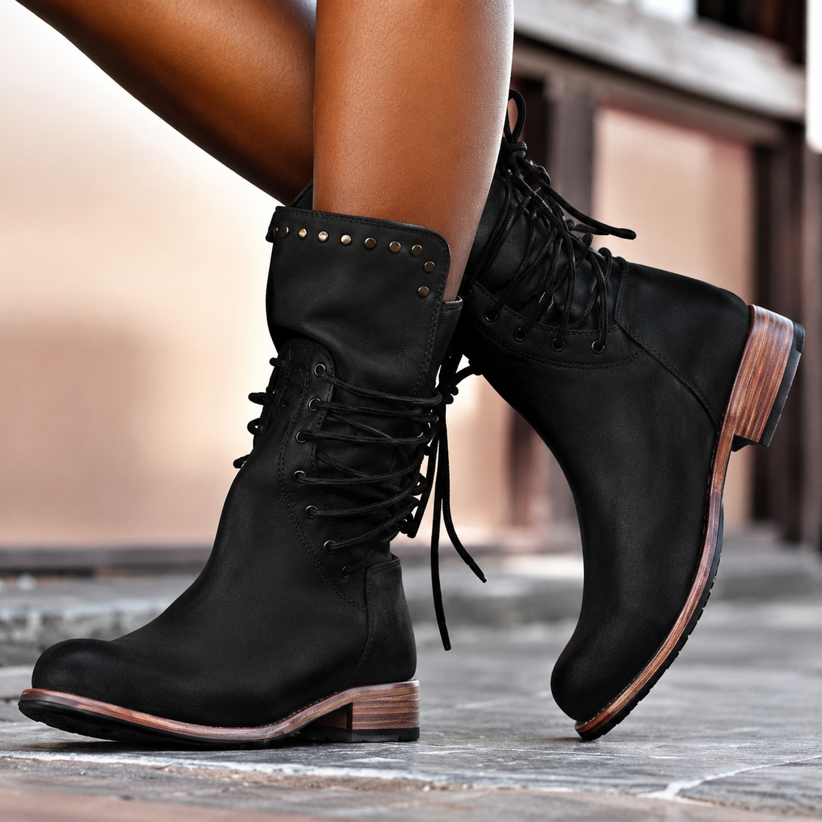 NOVA | CROSS-TIE BIKER ANKLE BOOTS