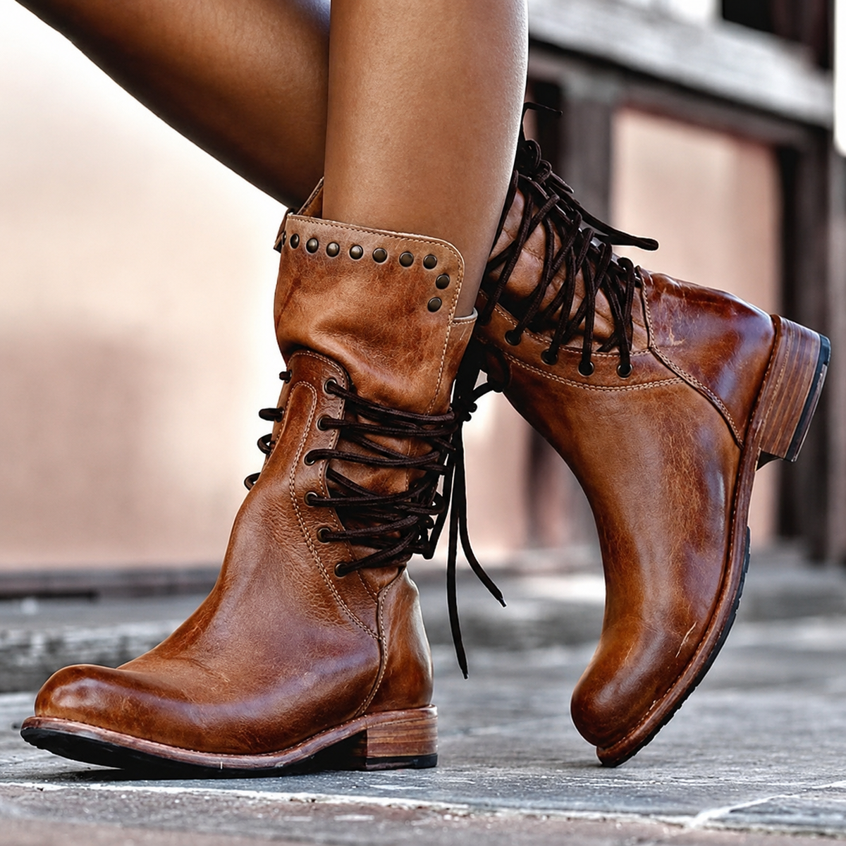 NOVA | CROSS-TIE BIKER ANKLE BOOTS