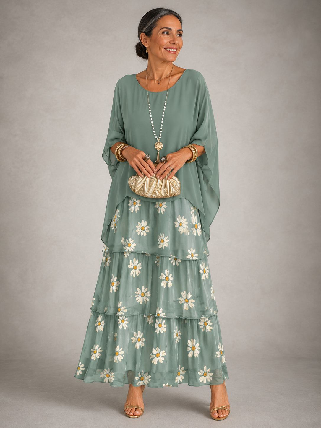 LULU | ELEGANT TUMMY COVERING FLOWING MAXI DRESS