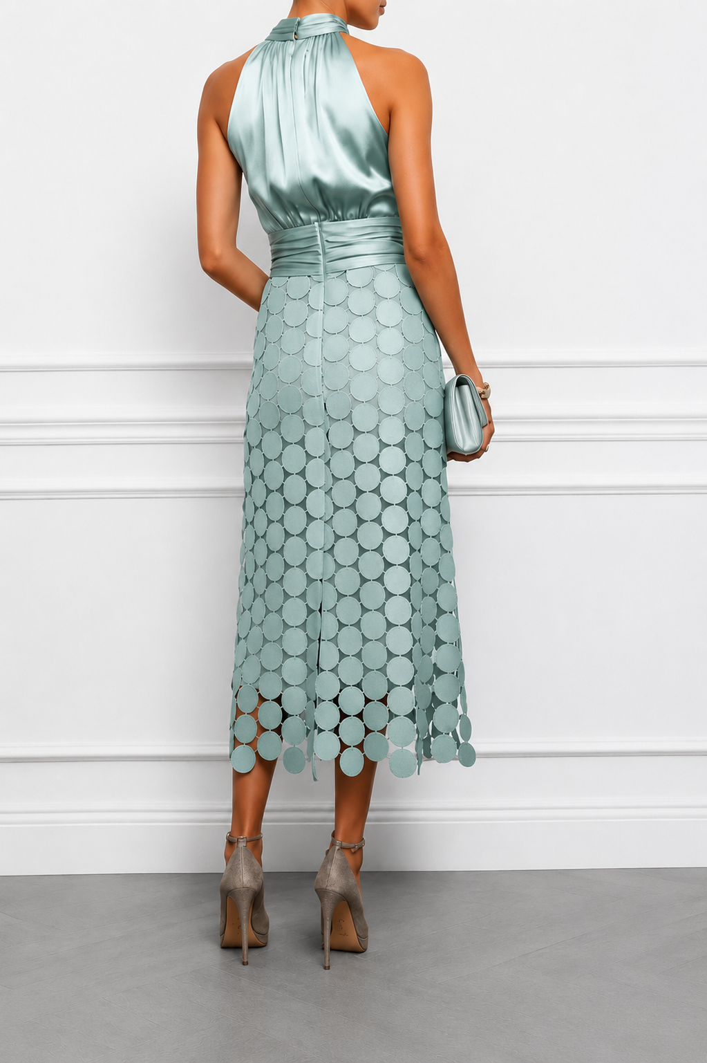 CELIA | ELEGANT HALTER MIDI DRESS