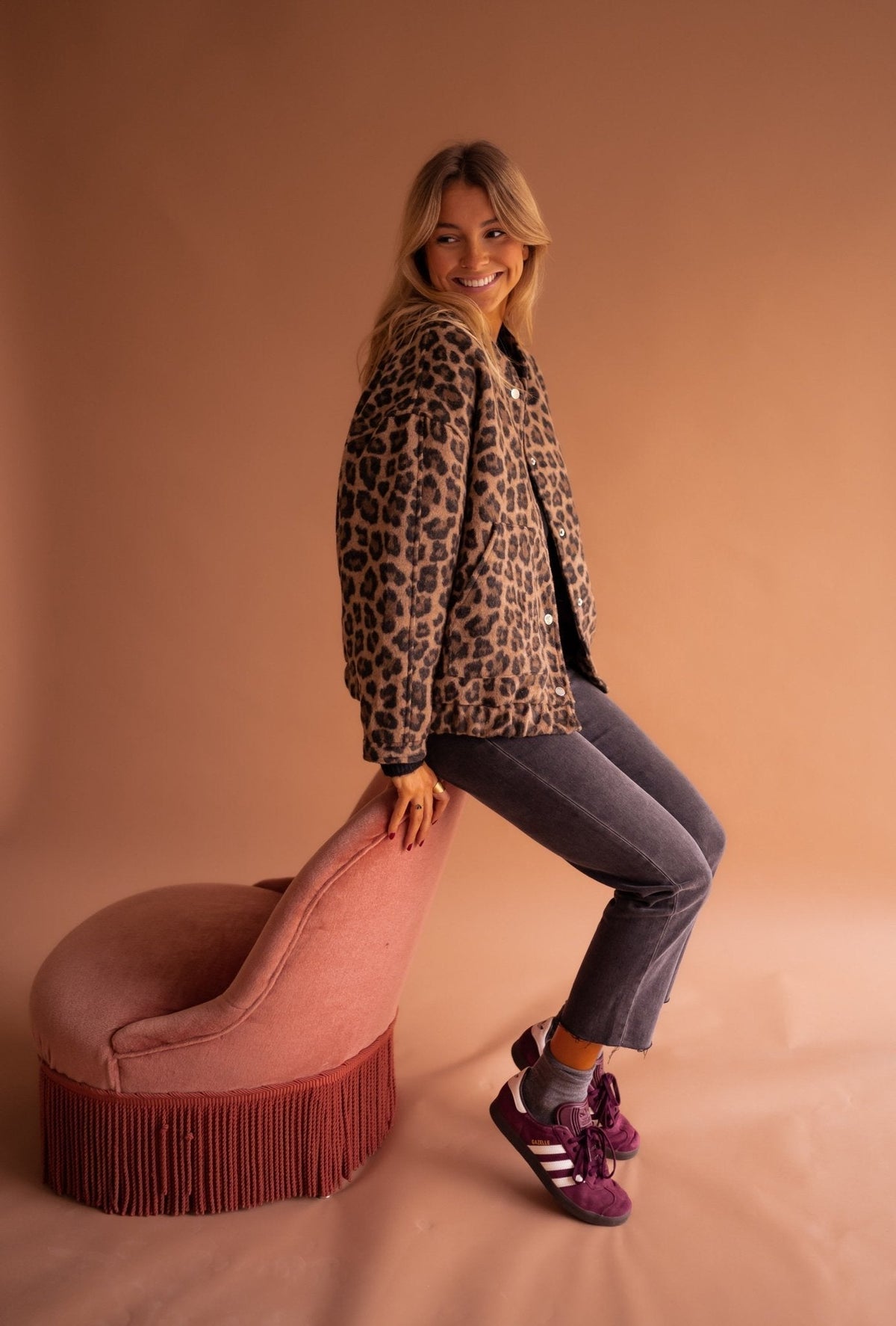 MANISIA | LEOPARD PRINT TRANSITIONAL JACKET