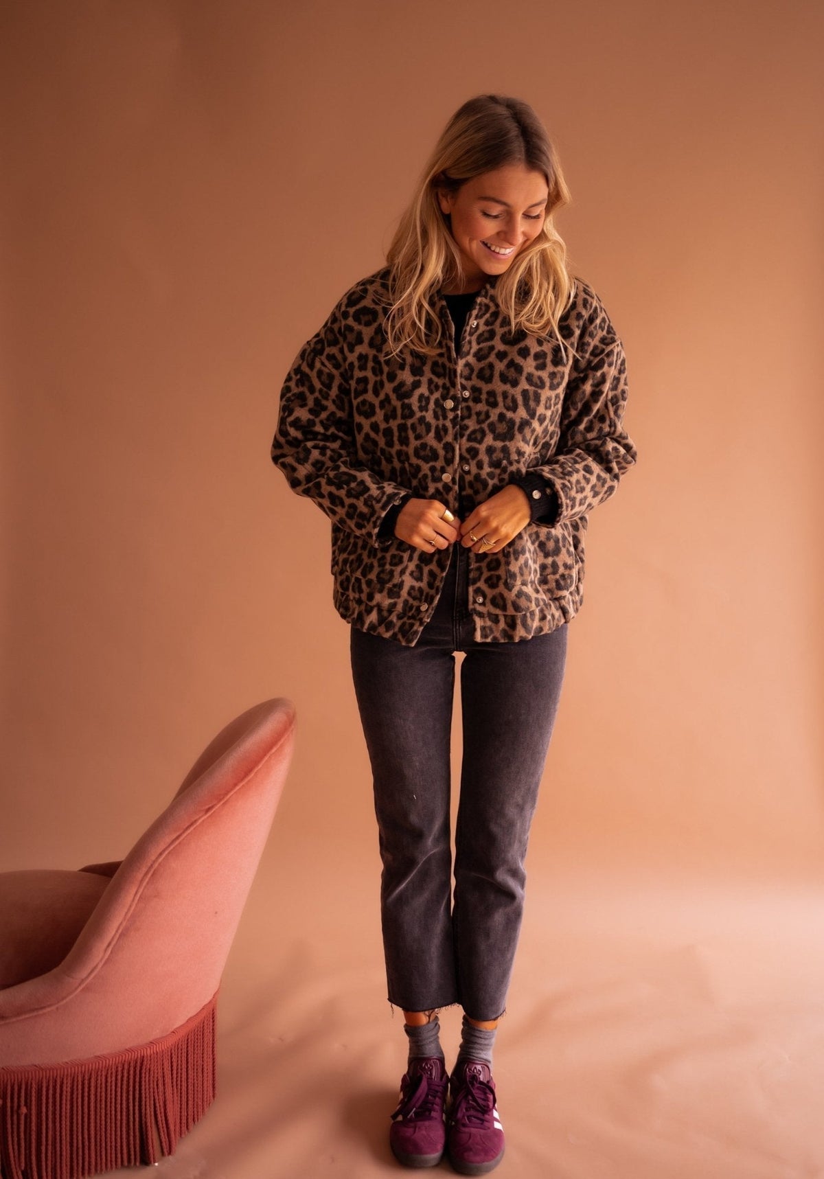 MANISIA | LEOPARD PRINT TRANSITIONAL JACKET
