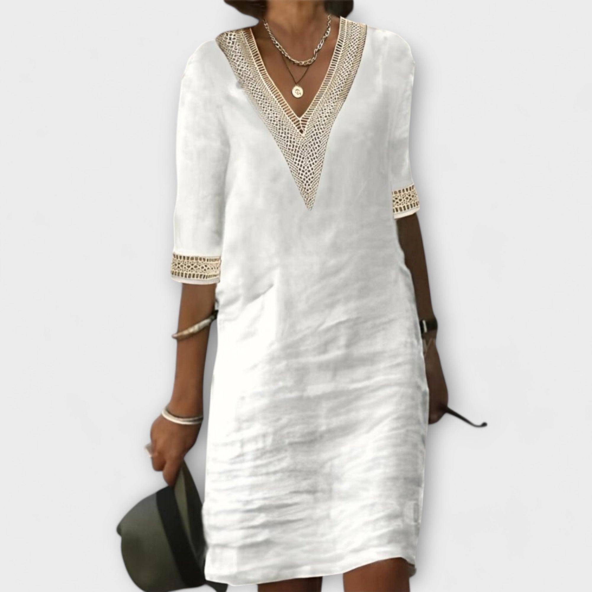 RHIAN | STYLISH TUMMY COVERING LINEN DRESS
