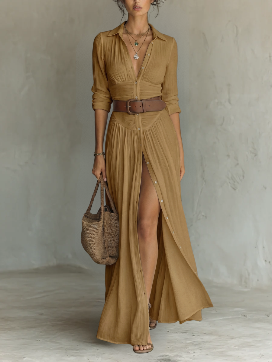 LIVVY | ELEGANT TUMMY COVERING MAXI DRESS