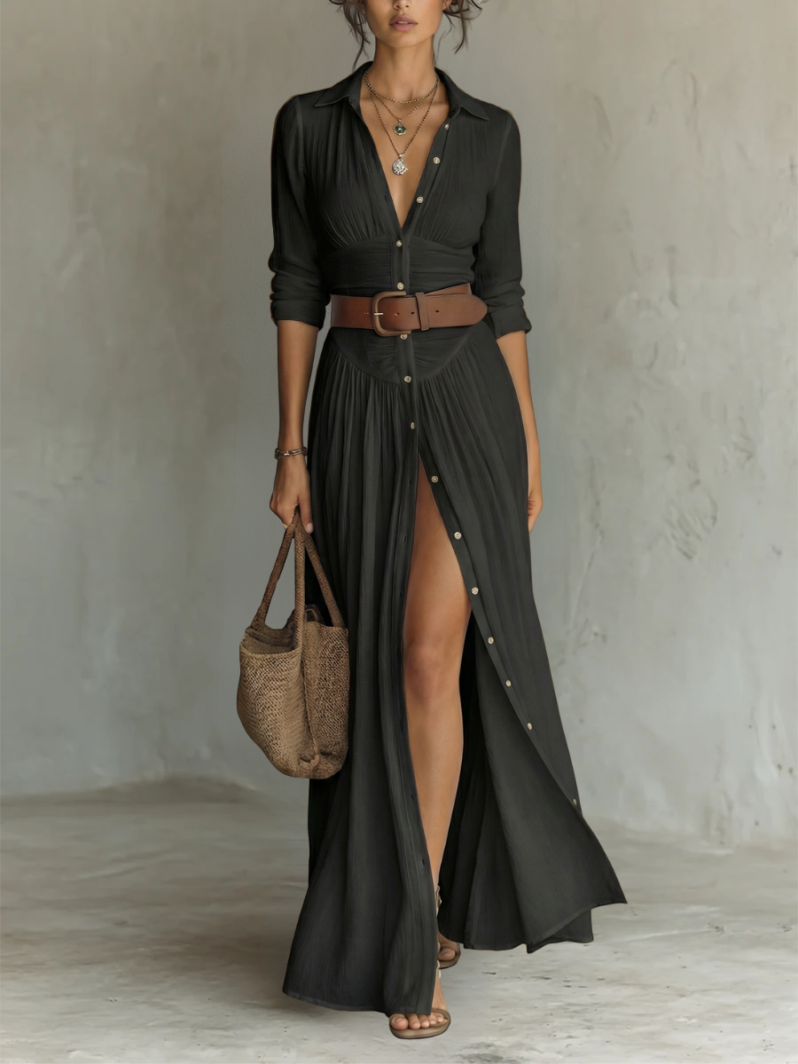 LIVVY | ELEGANT TUMMY COVERING MAXI DRESS