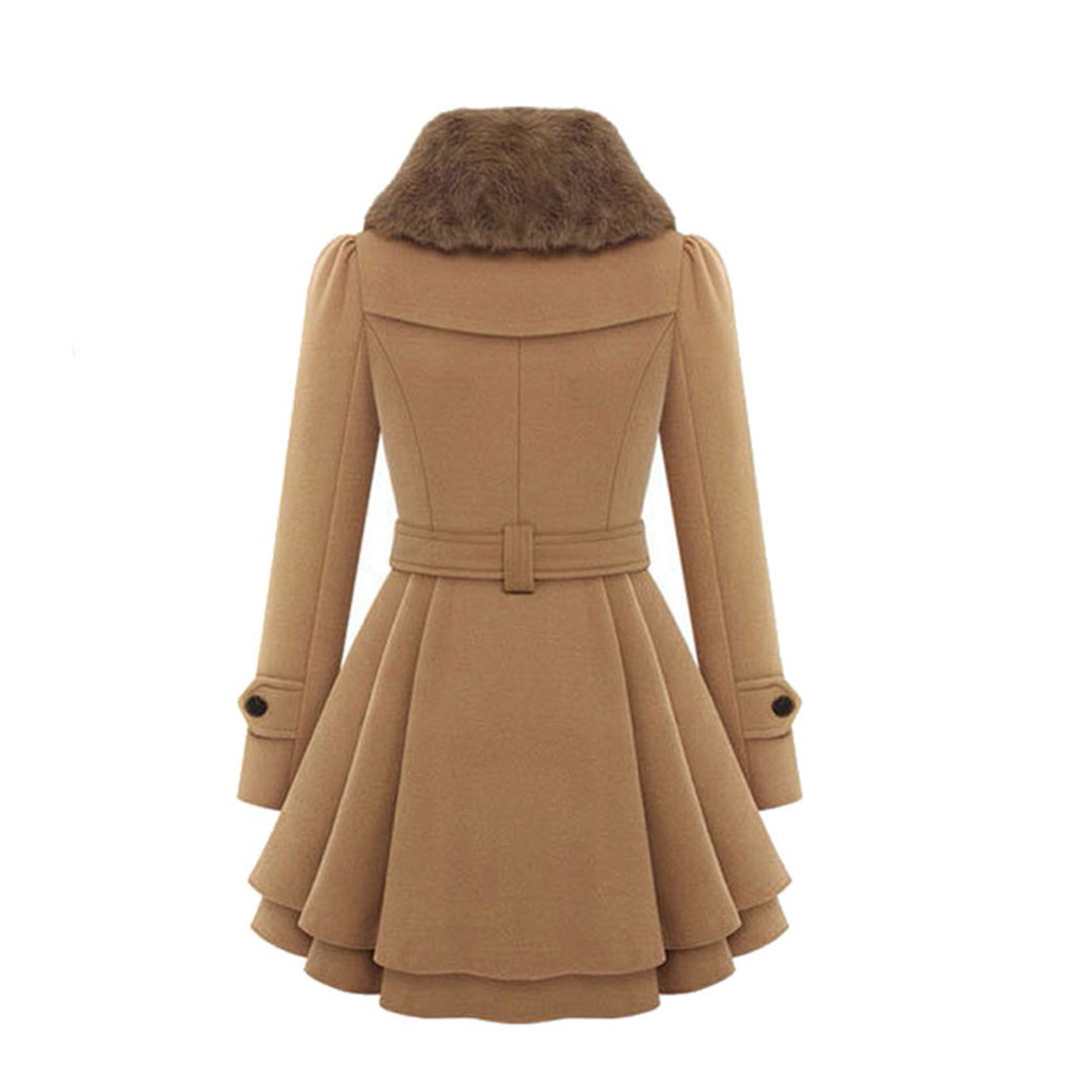 ELEANORIA | LONG WINTER COAT WITH FAUX COLLAR