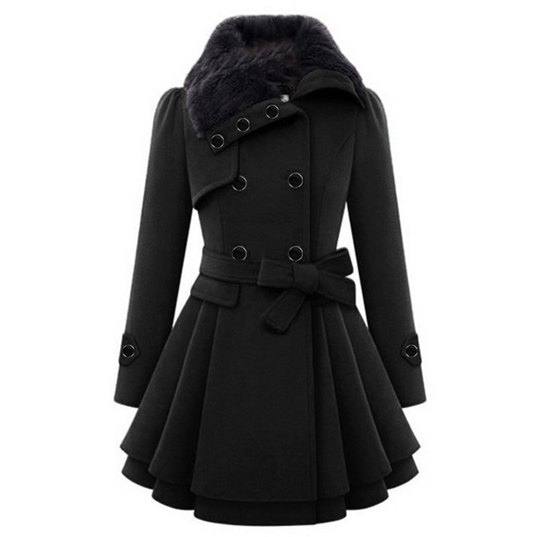 ELEANORIA | LONG WINTER COAT WITH FAUX COLLAR