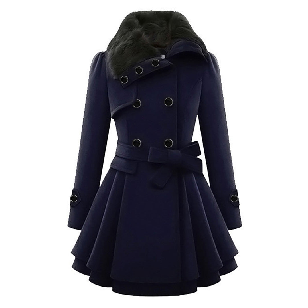 ELEANORIA | LONG WINTER COAT WITH FAUX COLLAR