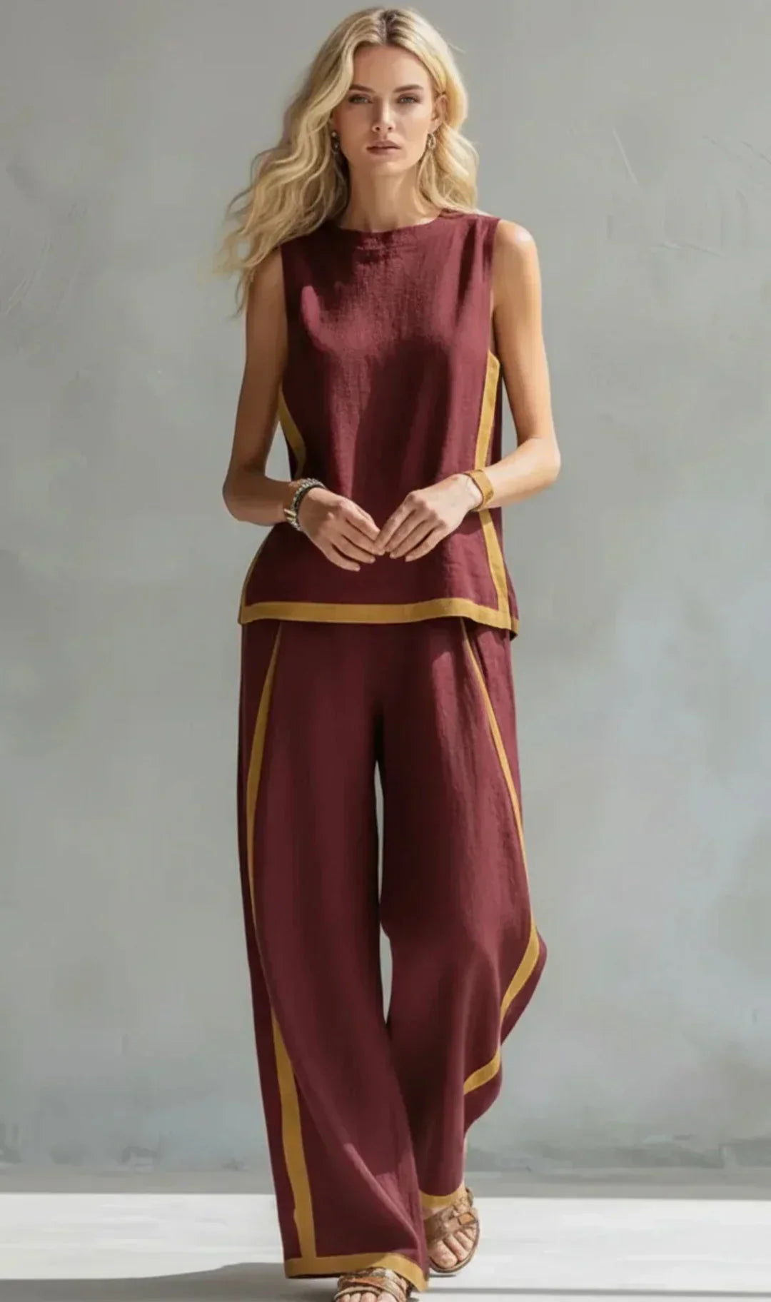 LEILA | ELEGANT COTTON & LINEN TWO-PIECE SET
