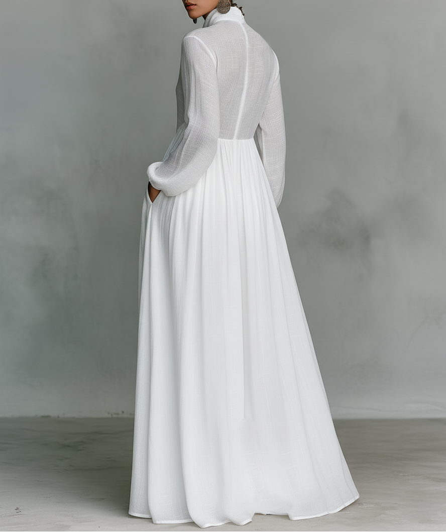 SELENA | FLOWING BUTTON-FRONT MAXI DRESS