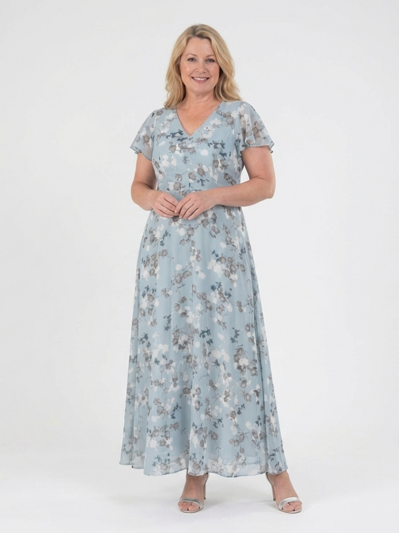 ELENA | TUMMY COVERING FLORAL MAXI DRESS