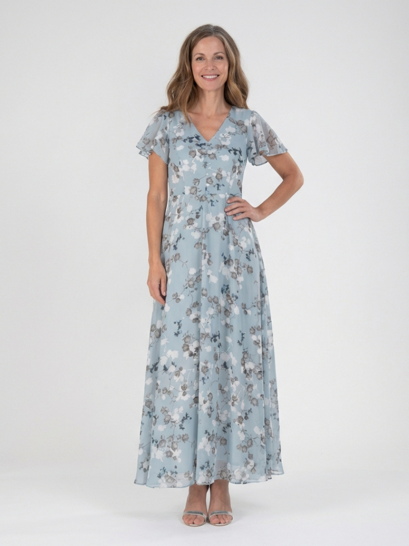ELENA | TUMMY COVERING FLORAL MAXI DRESS