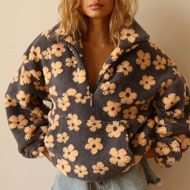 BECCA | COZY FLORAL PRINT FLEECE JUMPER