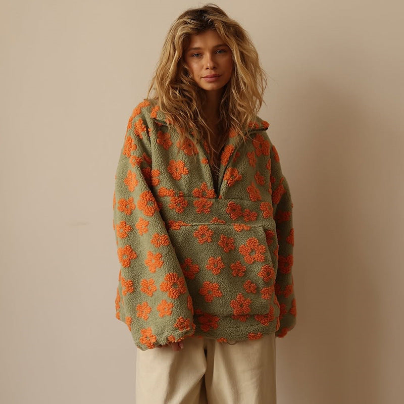 BECCA | COZY FLORAL PRINT FLEECE JUMPER
