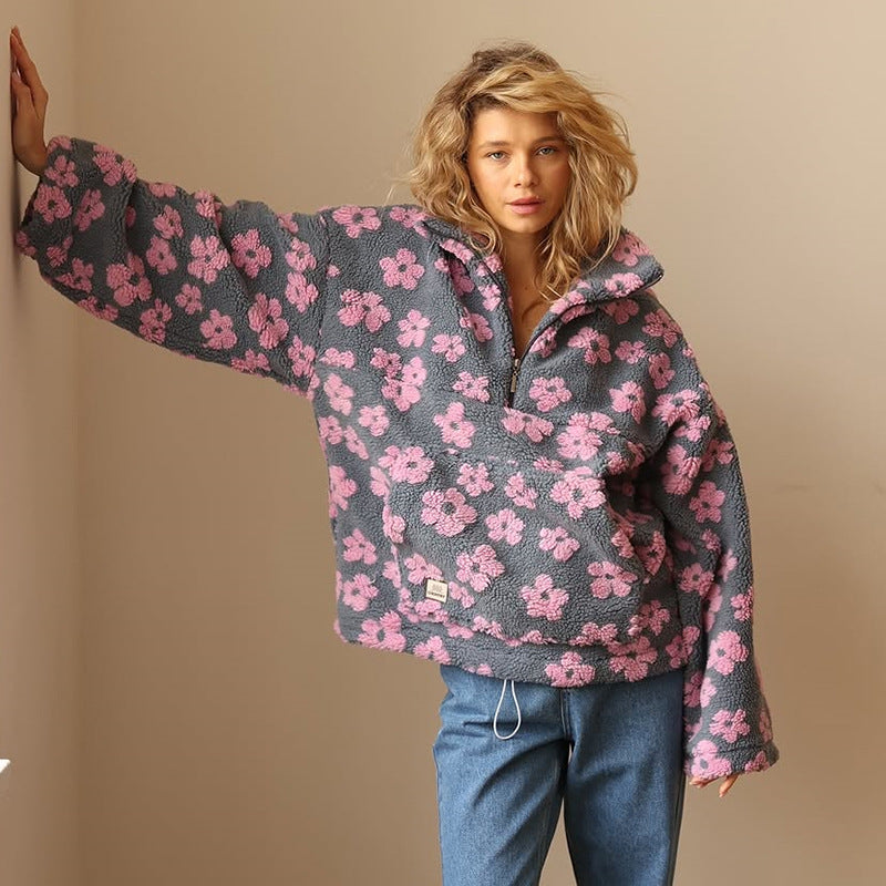 BECCA | COZY FLORAL PRINT FLEECE JUMPER