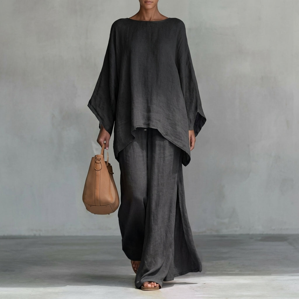BEATRICE | LONG-SLEEVE TWO-PIECE SET WITH LOOSE PANTS