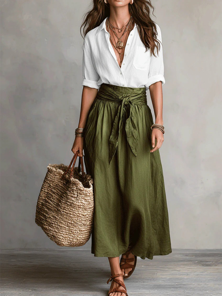 RIVER | ELEGANT TWO-PIECE MIDI SKIRT SET