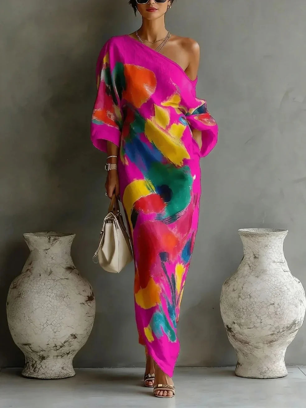 THERESI | ARTISTIC OFF-SHOULDER MAXI DRESS
