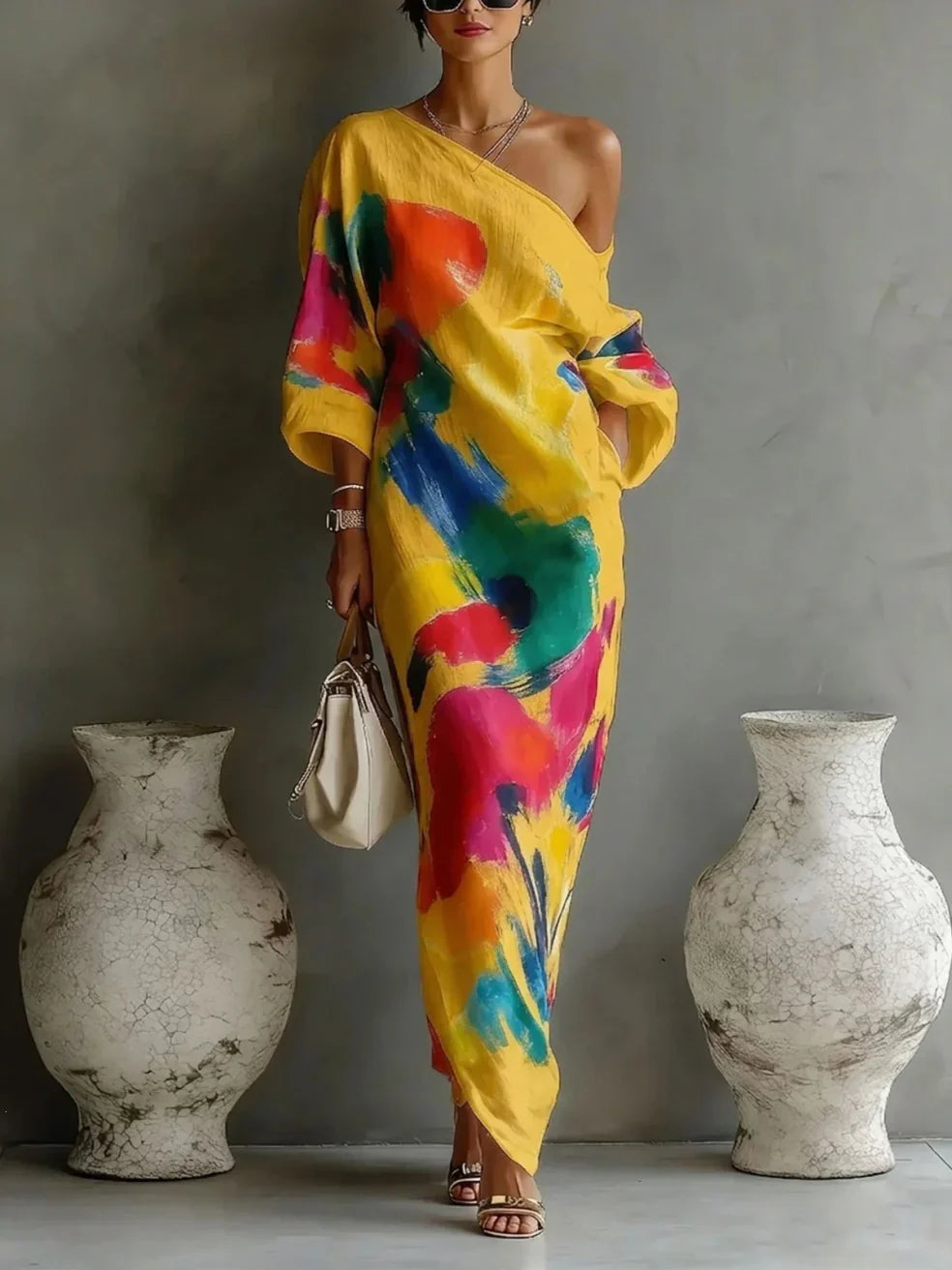 THERESI | ARTISTIC OFF-SHOULDER MAXI DRESS