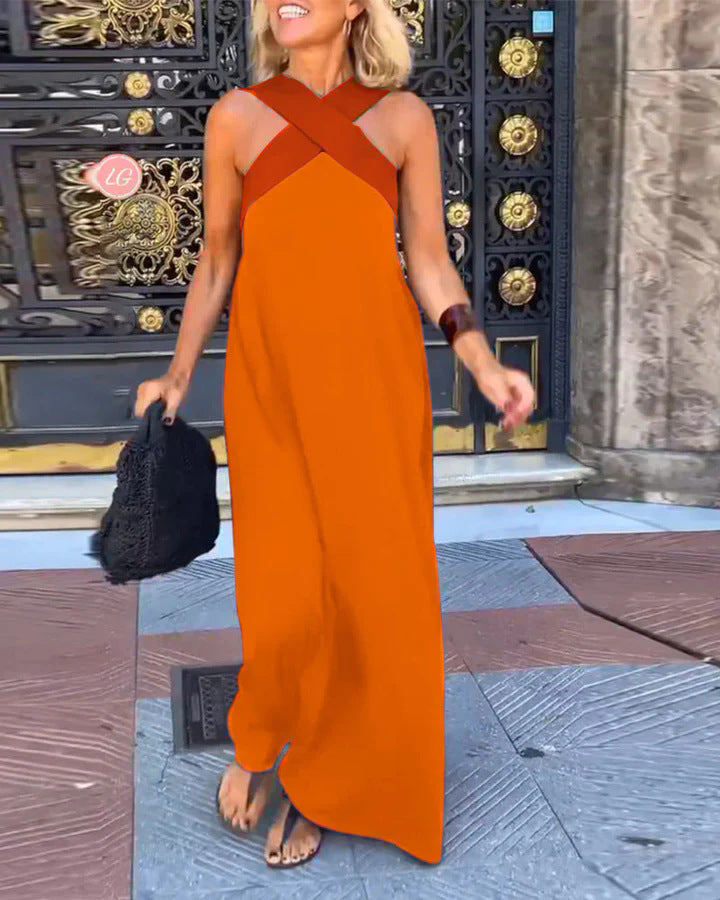 ELARA | FLOWING MAXI DRESS WITH TUMMY COVERAGE