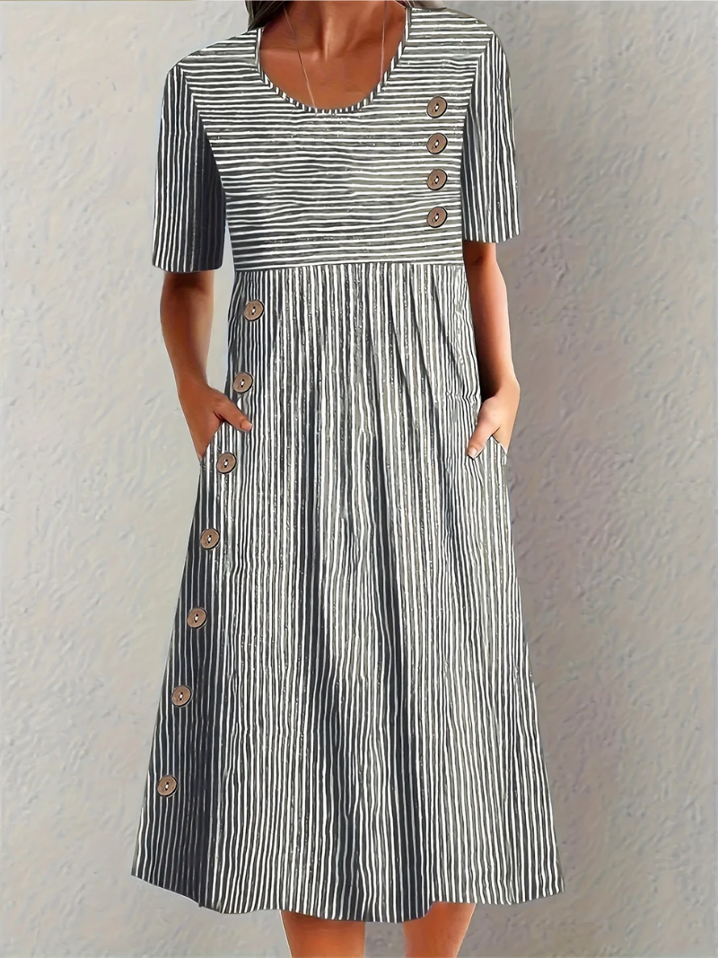 MARINA | ELEGANT TUMMY COVERAGE MIDI DRESS