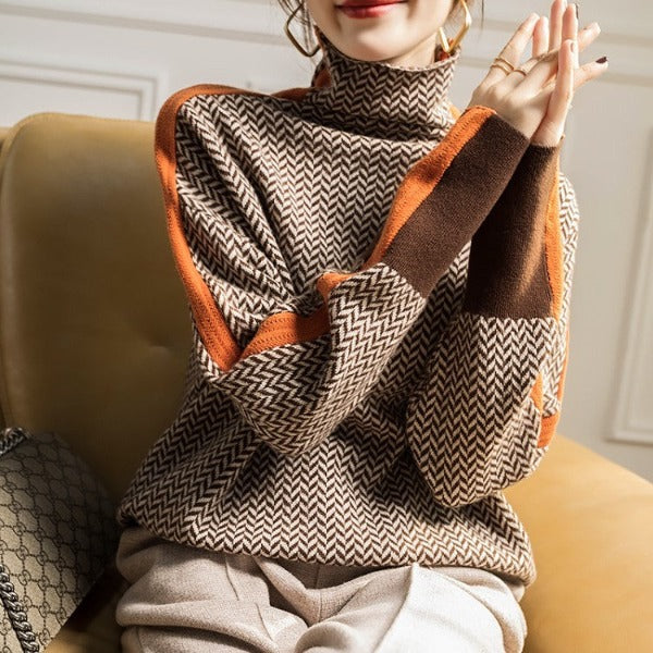 ROBIN | TURTLENECK WITH STRIKING CONTRAST STRIPES