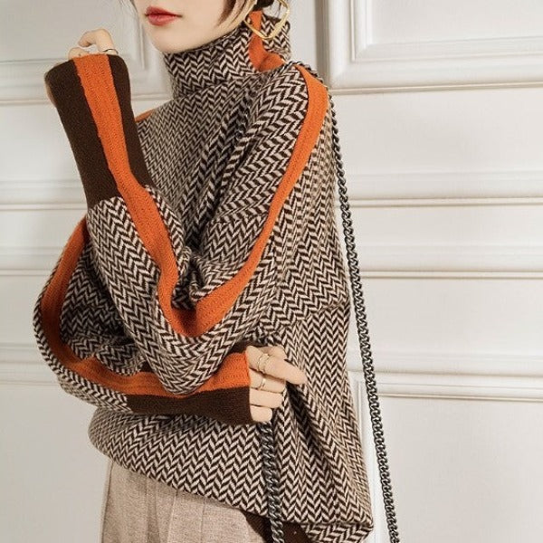 ROBIN | TURTLENECK WITH STRIKING CONTRAST STRIPES