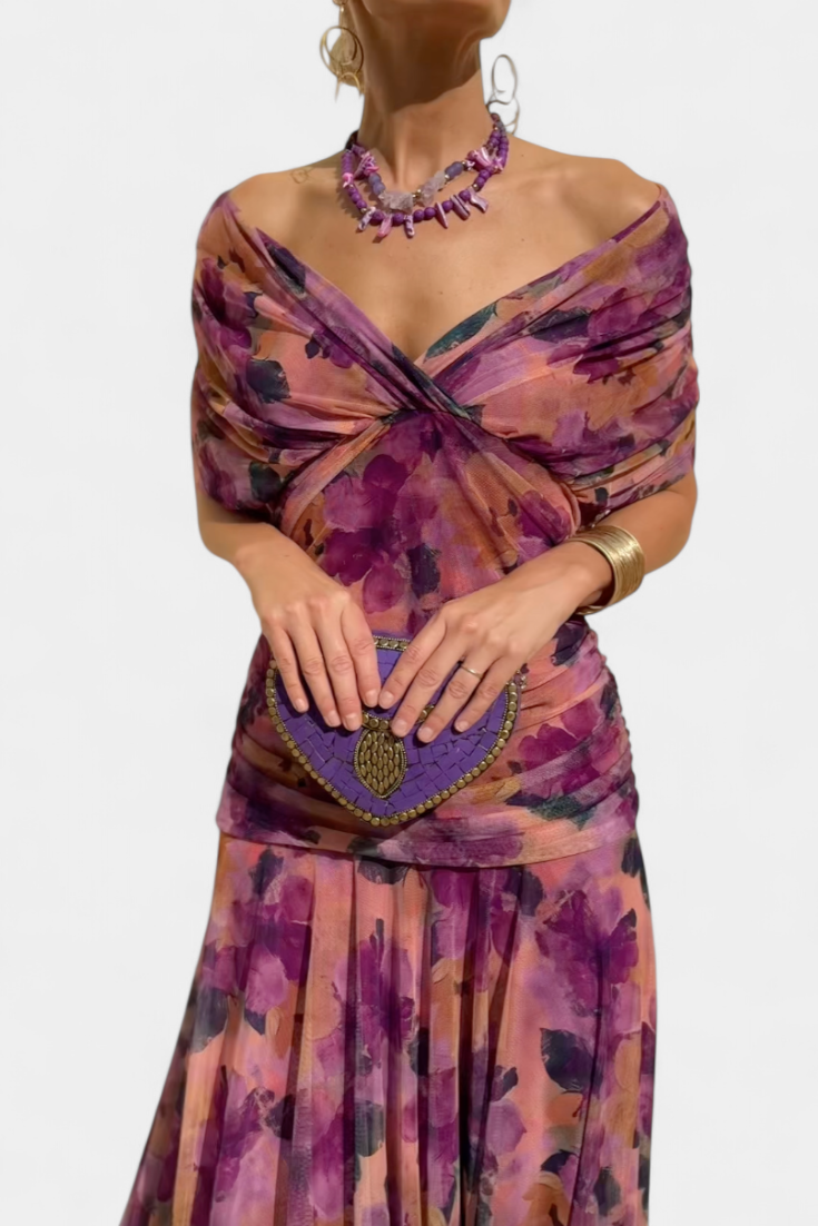 SERENA | ELEGANT DRAPED EVENING DRESS