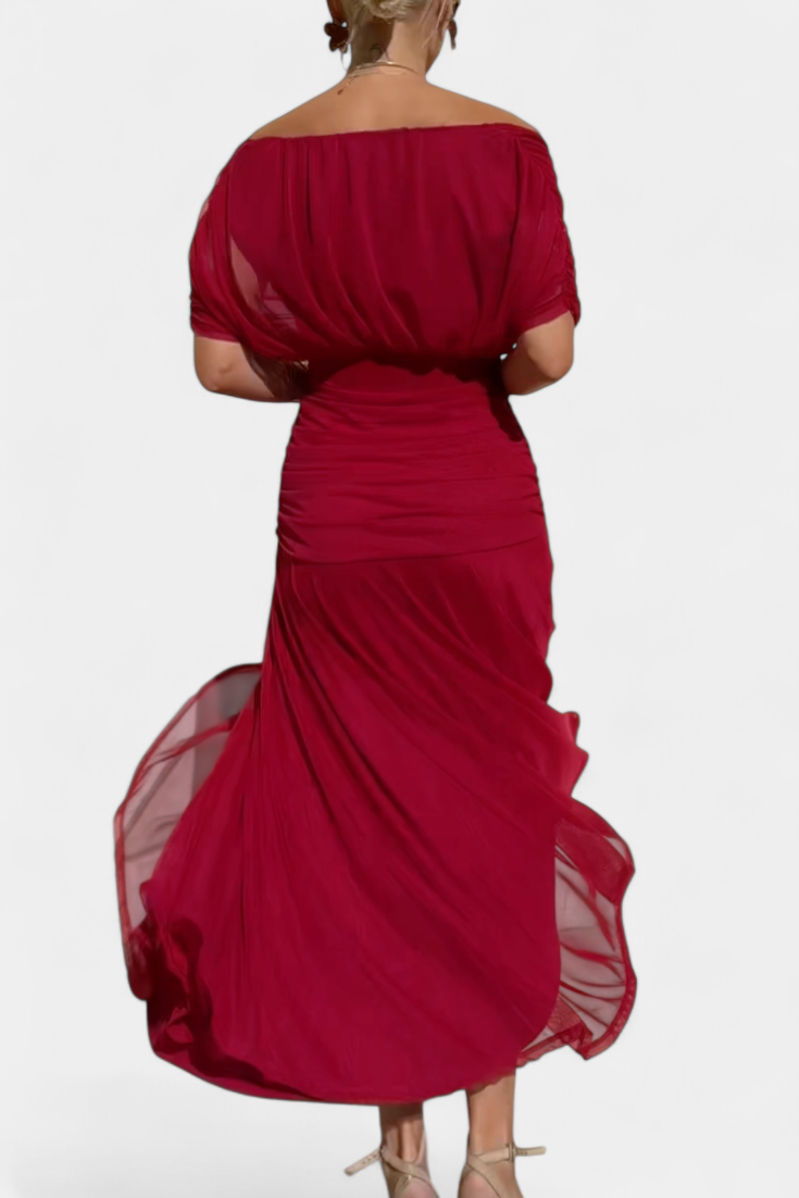 SERENA | ELEGANT DRAPED EVENING DRESS