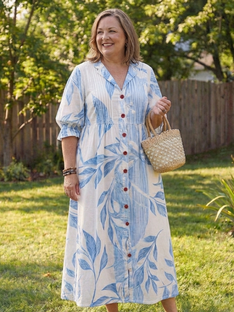 THALIA | ELEGANT BOTANICAL FLOW MAXI DRESS