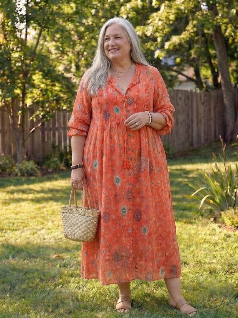 THALIA | ELEGANT BOTANICAL FLOW MAXI DRESS