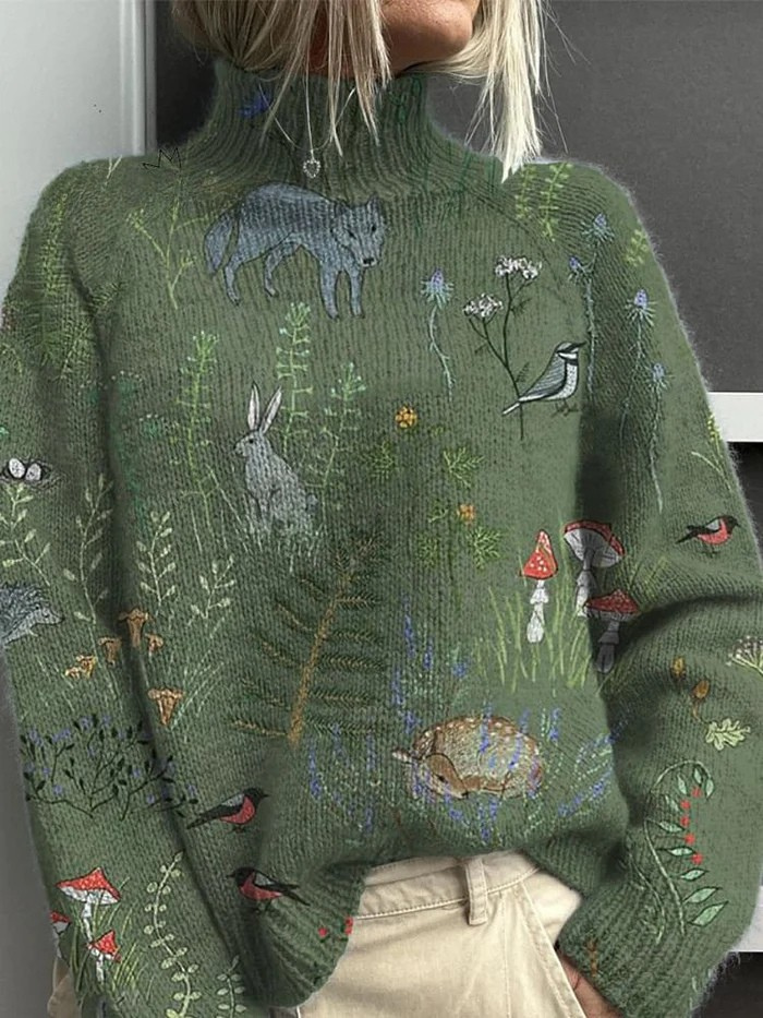 NOLIA | PRINTED NATURE-MOTIF SWEATER