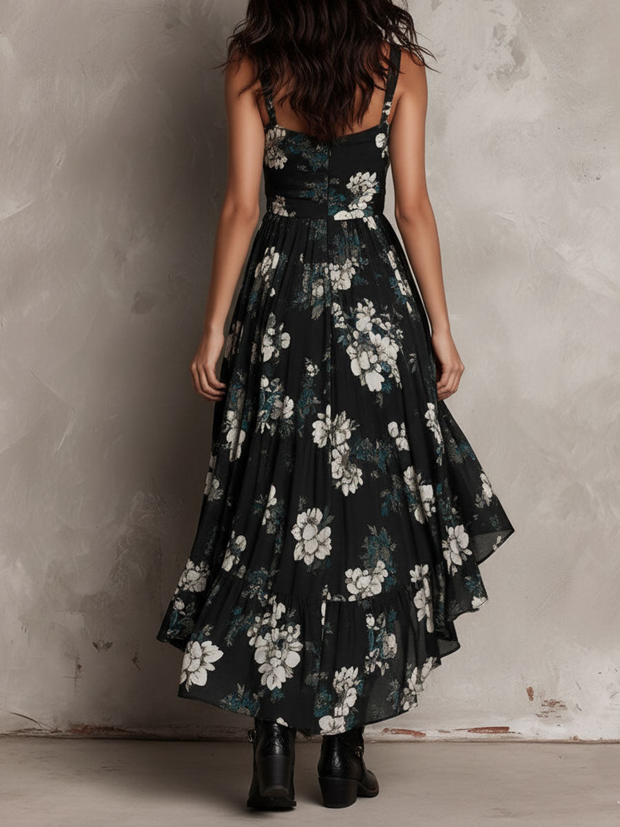 LIVIA | BOHEMIAN FLORAL STRAPLESS MAXI DRESS