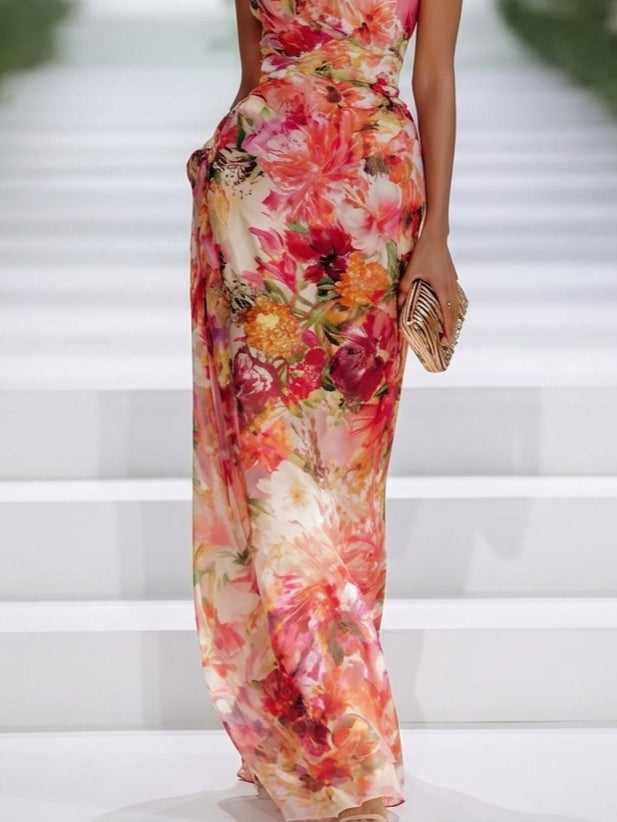 RUBINA | FLORAL HALTER MAXI DRESS