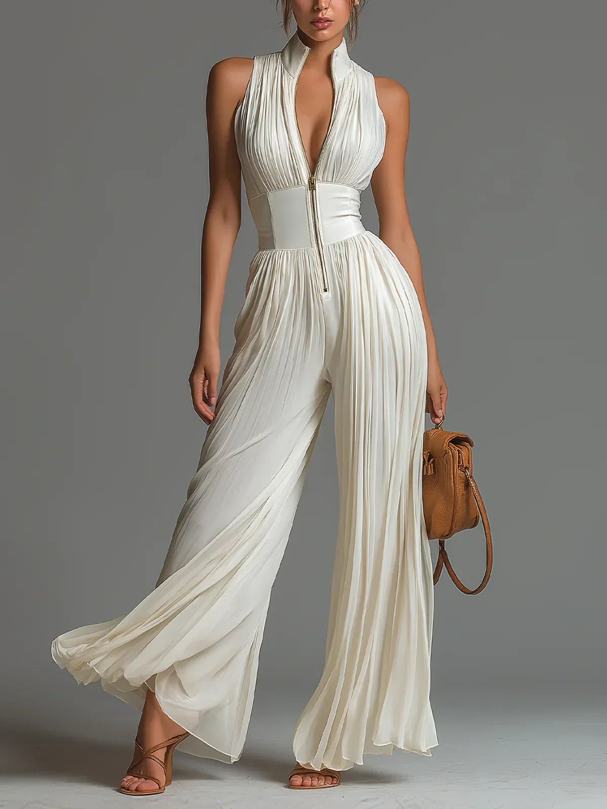 KRISTINA | ELEGANT CHIFFON WIDE-LEG JUMPSUIT