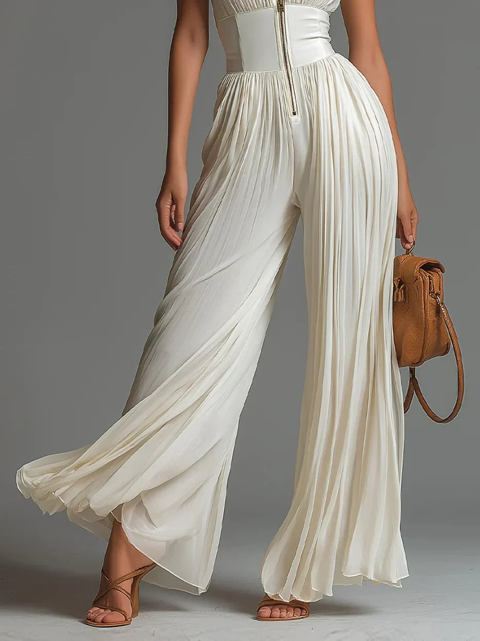 KRISTINA | ELEGANT CHIFFON WIDE-LEG JUMPSUIT