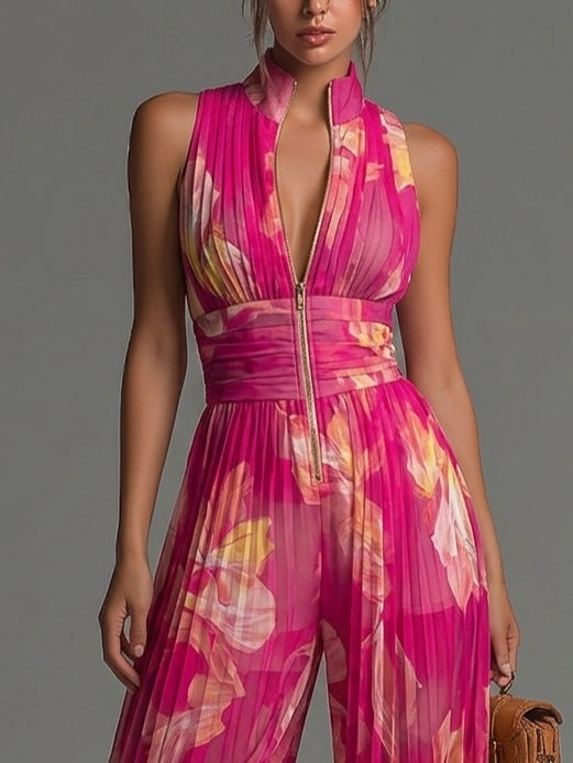 VIVIENNE | FLORAL WIDE-LEG CHIFFON JUMPSUIT