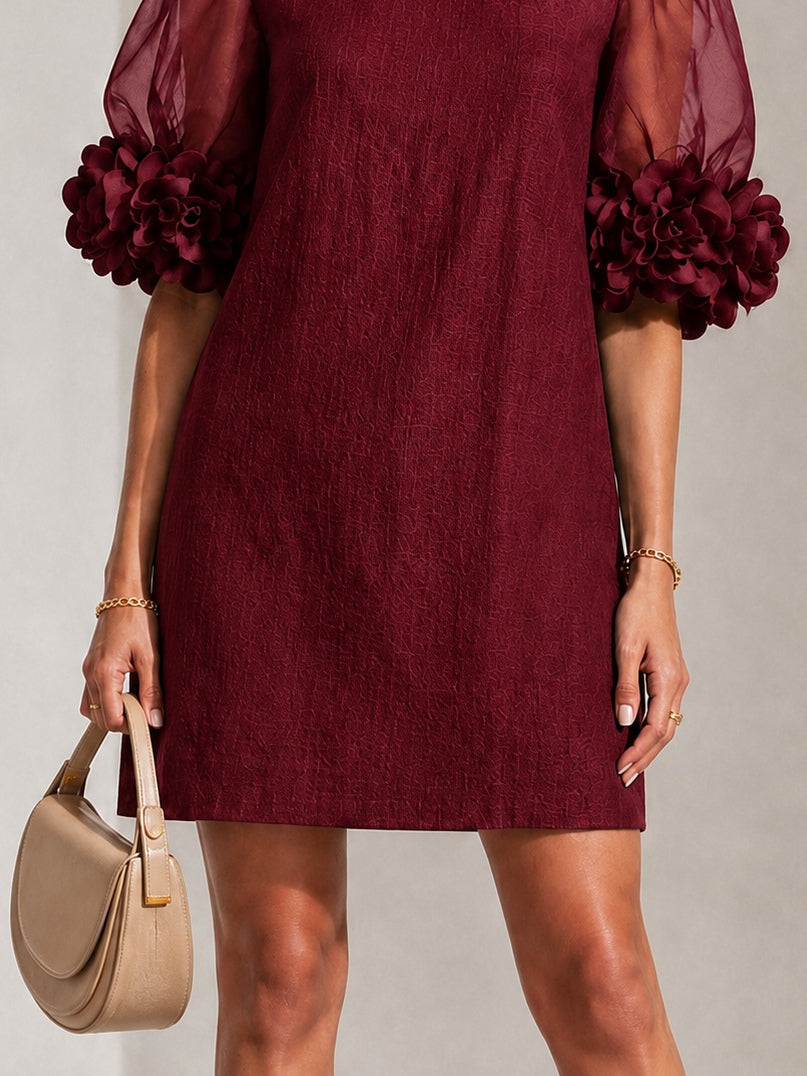 DORA | FLORAL-CUFF MINI DRESS