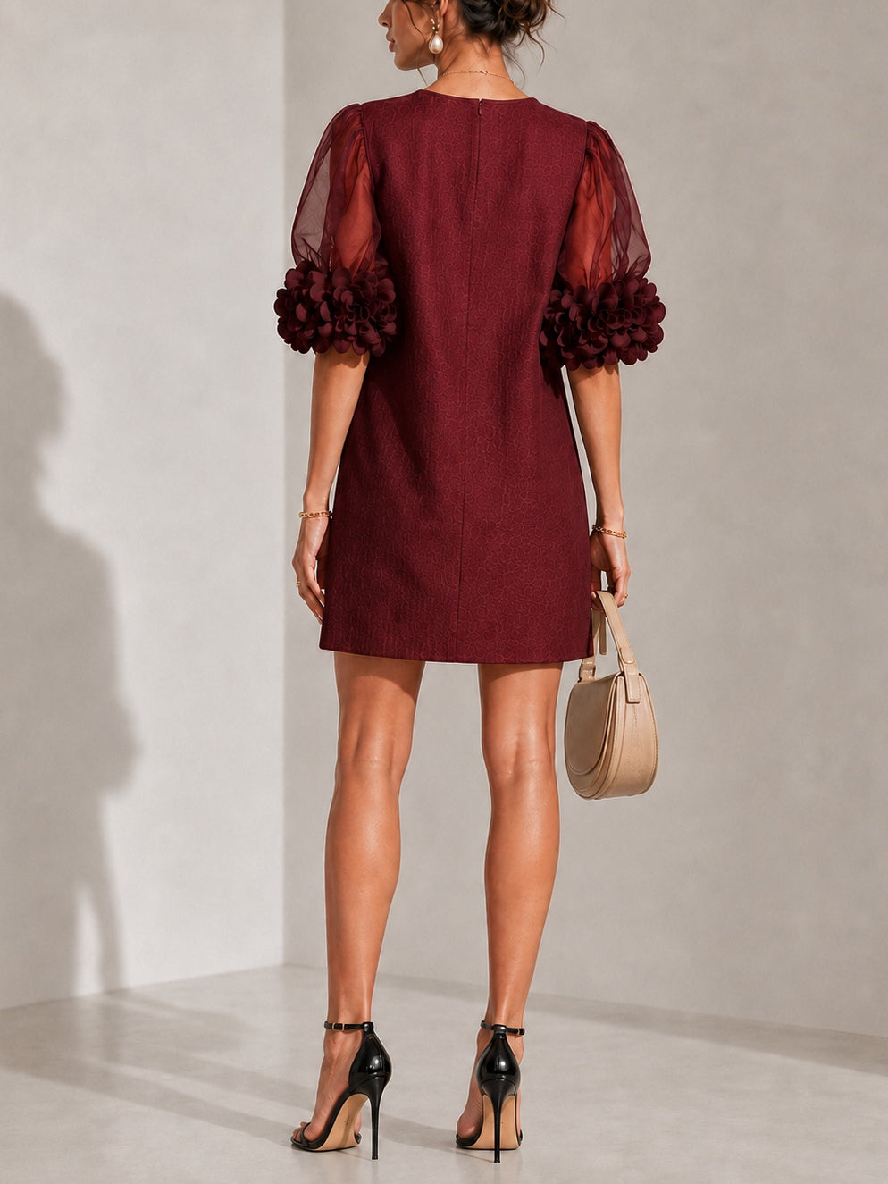 DORA | FLORAL-CUFF MINI DRESS