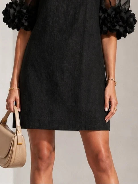 DORA | FLORAL-CUFF MINI DRESS