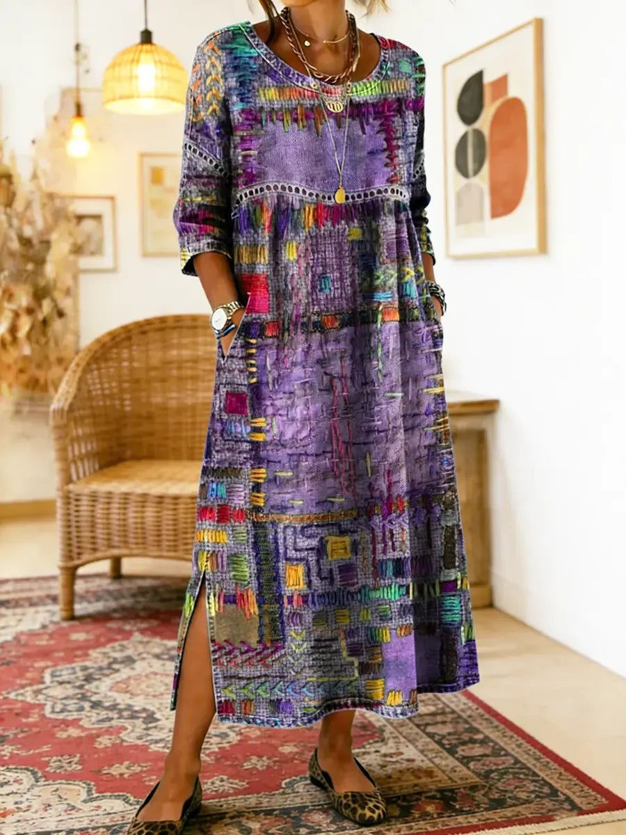 ZARA | RELAXED FIT ETHNIC PATCHWORK DRESS
