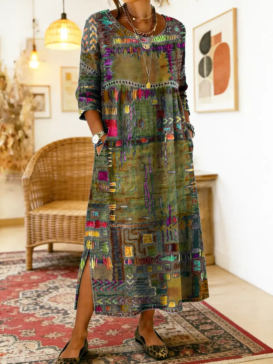 ZARA | RELAXED FIT ETHNIC PATCHWORK DRESS