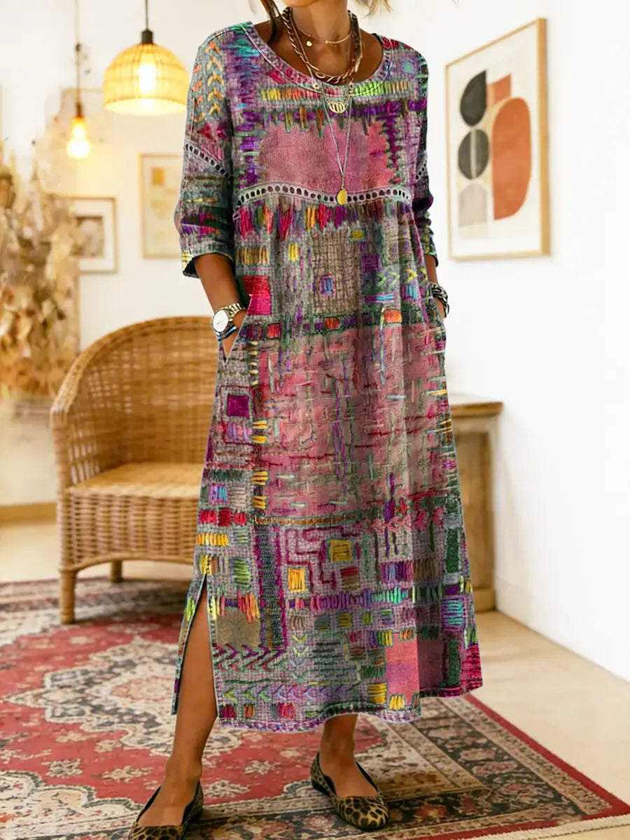 ZARA | RELAXED FIT ETHNIC PATCHWORK DRESS
