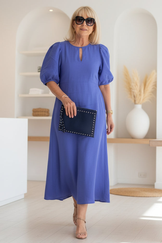 MARGARET | ELEGANT MIDI DRESS WITH TUMMY COVERAGE