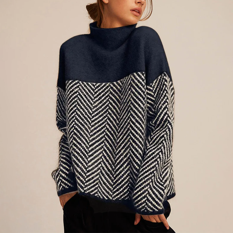 BELLA | TRENDY HIGH-COLLAR SWEATER