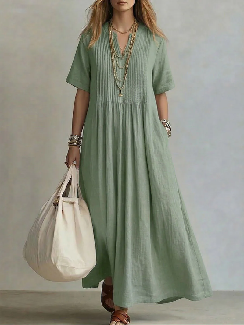 Livia | Pintuck Maxi Dress