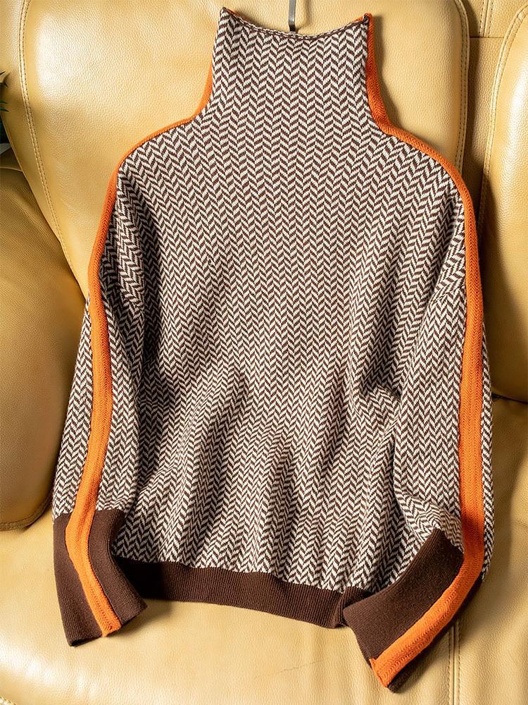 ROBIN | TURTLENECK WITH STRIKING CONTRAST STRIPES