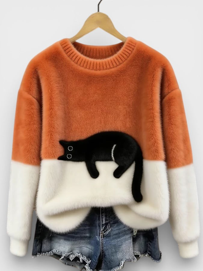 LINDA | GRAPHIC CAT PRINT HOODIE