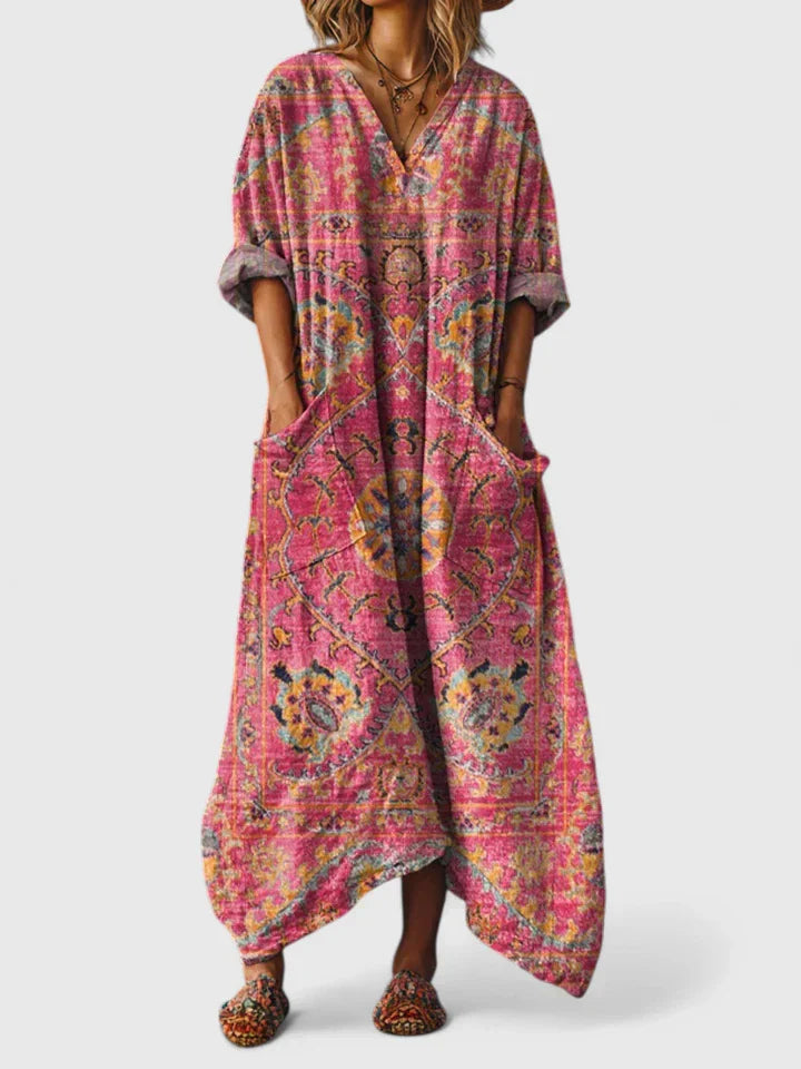 KIRSTY | STYLISH TUMMY COVERING V-NECK DRESS