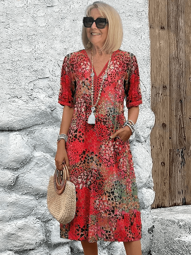 ROSALIE | ELEGANT FLORAL MIDI DRESS